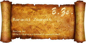 Baracsi Zsanett névjegykártya